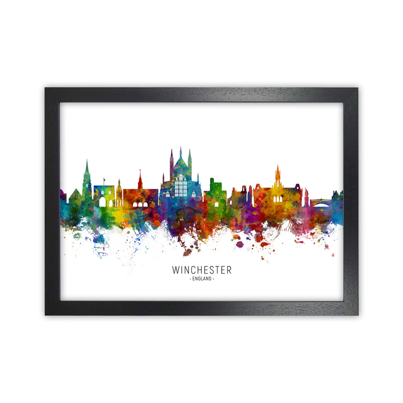 Winchester England Skyline Art Print by Michael Tompsett Black Grain