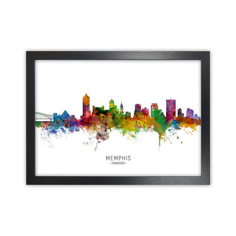 Memphis Tennessee Skyline Art Print by Michael Tompsett Black Grain