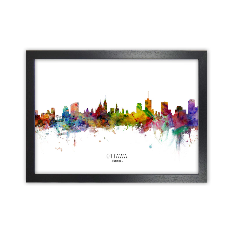 Ottawa Canada Skyline Art Print by Michael Tompsett Black Grain