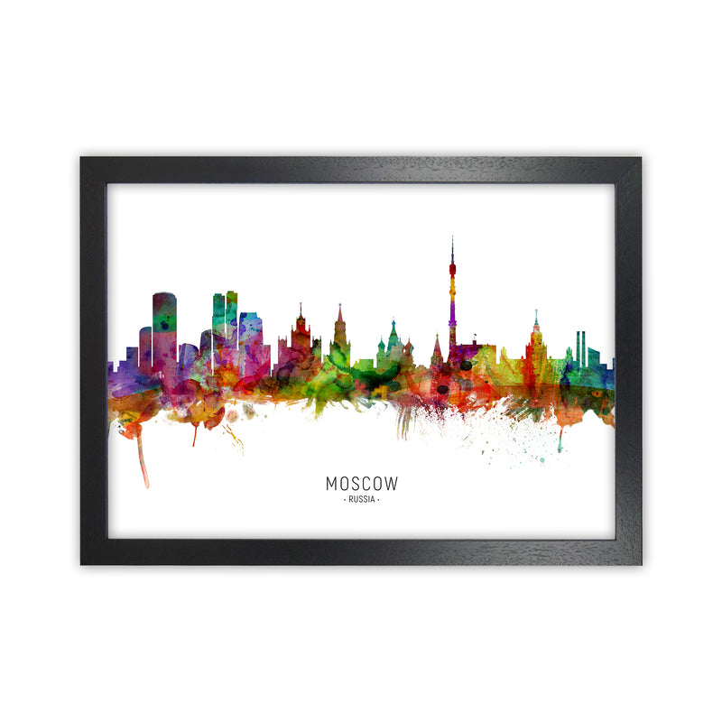 Moscow Russia Skyline Art Print by Michael Tompsett Black Grain