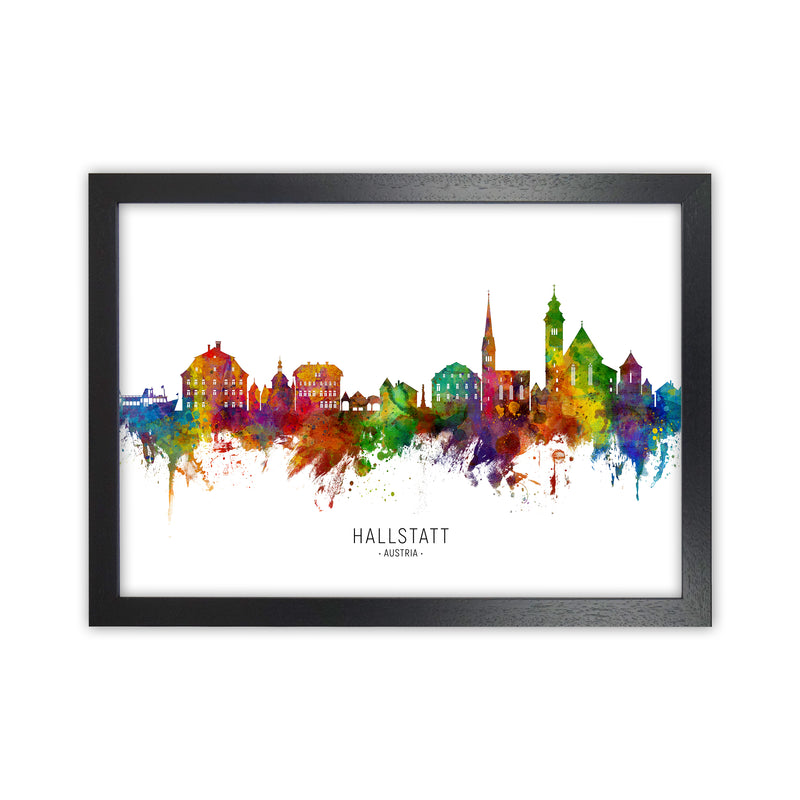 Hallstatt Austria Skyline Art Print by Michael Tompsett Black Grain