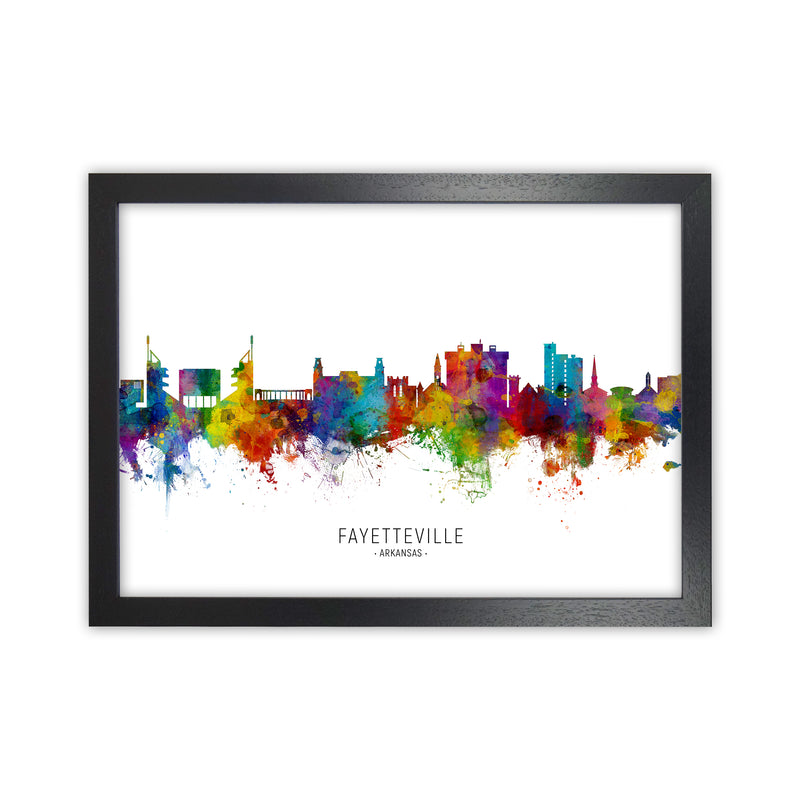 Fayetteville Arkansas Skyline Art Print by Michael Tompsett Black Grain