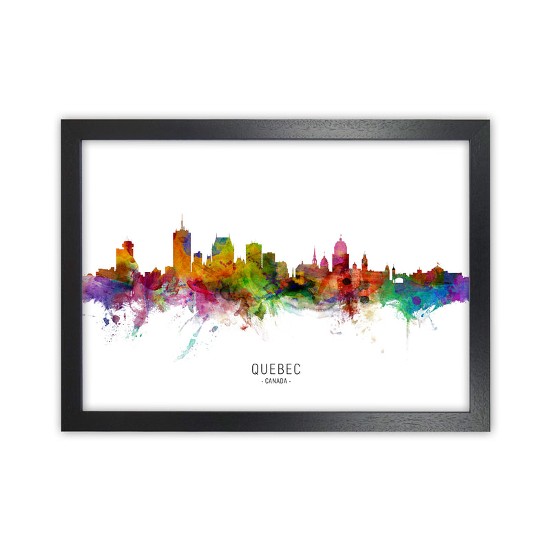 Quebec Canada Skyline Art Print by Michael Tompsett Black Grain