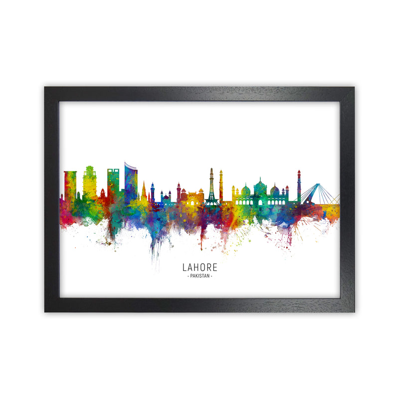 Lahore Pakistan Skyline Art Print by Michael Tompsett Black Grain