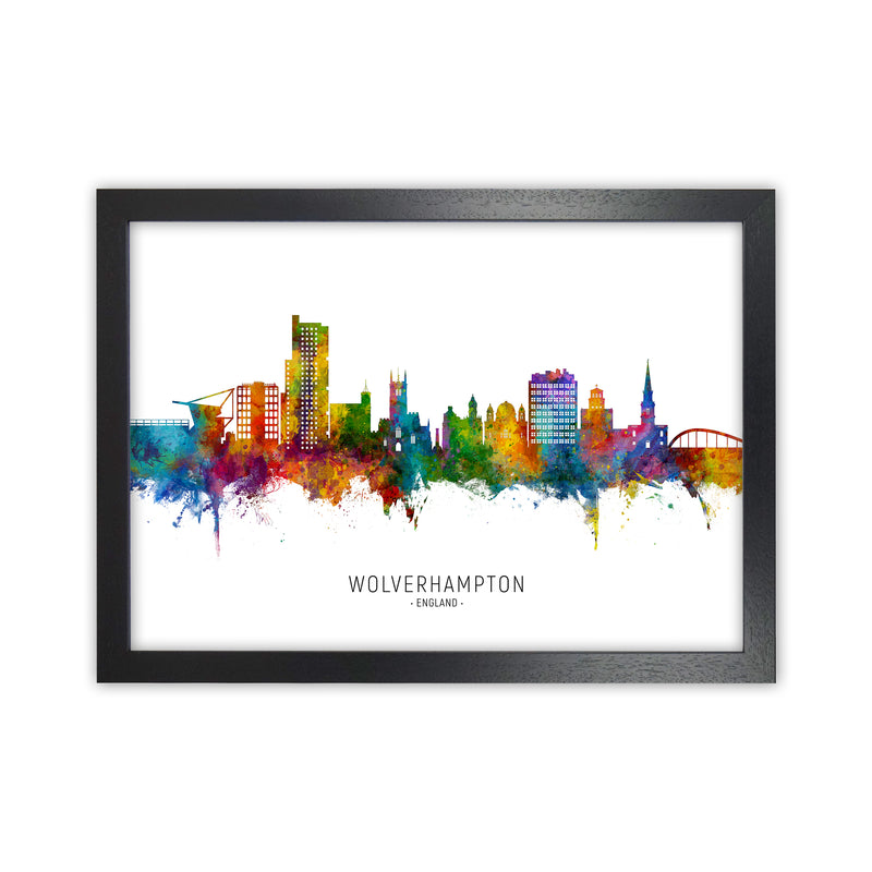 Wolverhampton England Skyline Art Print by Michael Tompsett Black Grain