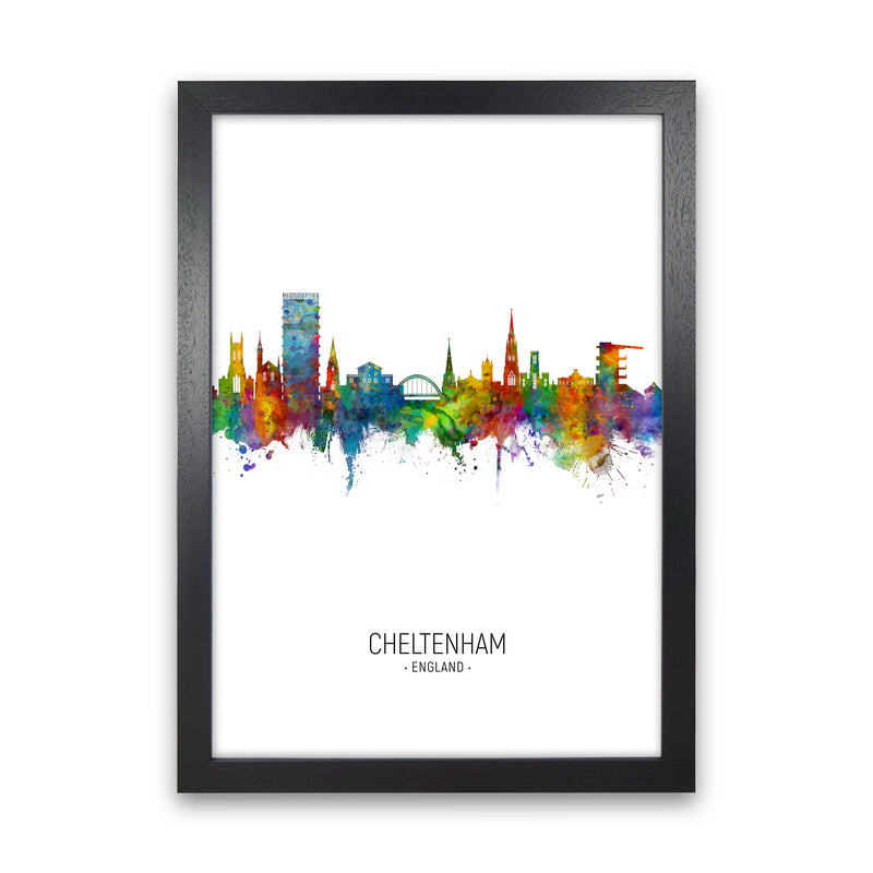 Cheltenham England Skyline Portrait Art Print by Michael Tompsett Black Grain