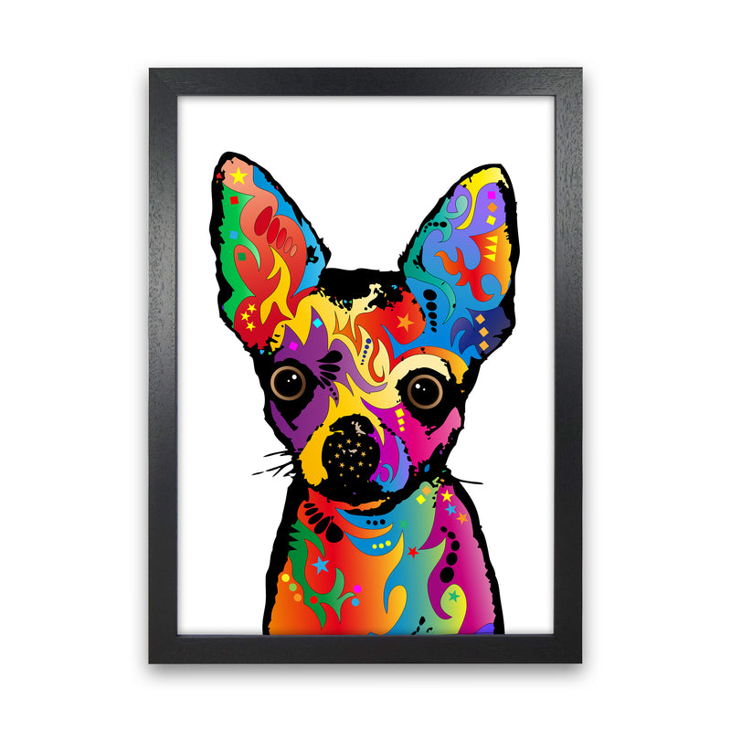 Chihuahua Dog White Art Print by Michael Tompsett Black Grain