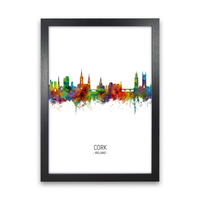 Cork Ireland Skyline Portrait Art Print by Michael Tompsett Black Grain