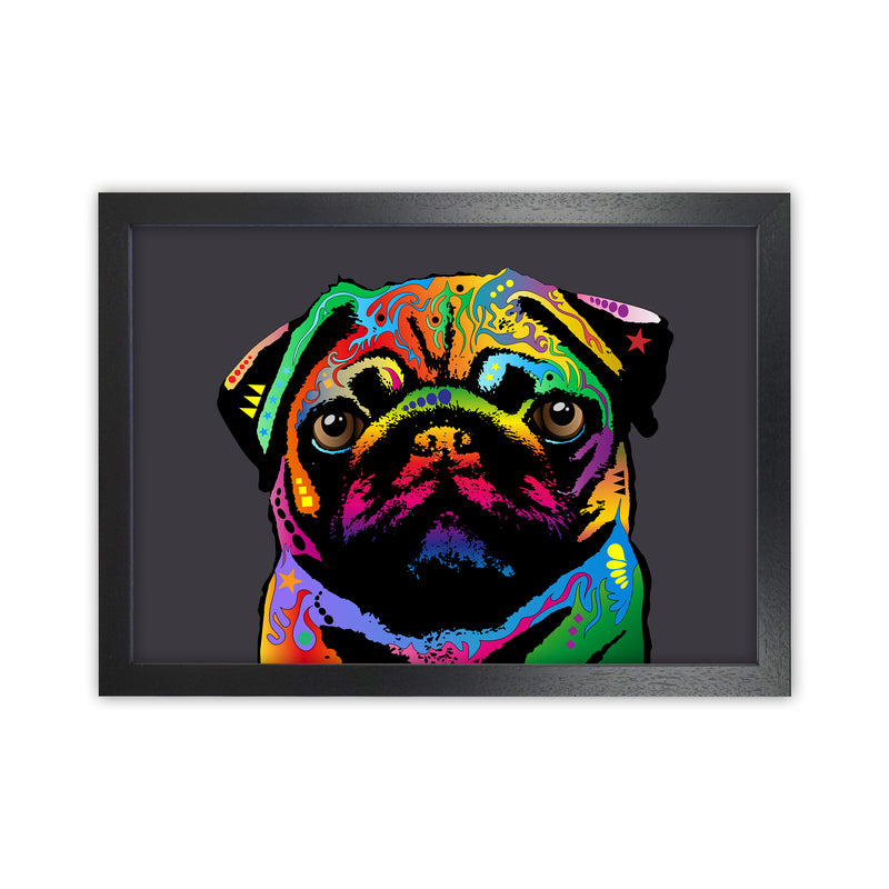 Pug Dog Charcoal Art Print by Michael Tompsett Black Grain