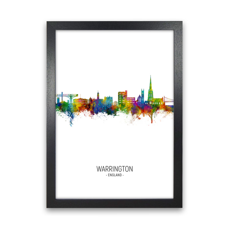 Warrington England Skyline Portrait Art Print by Michael Tompsett Black Grain