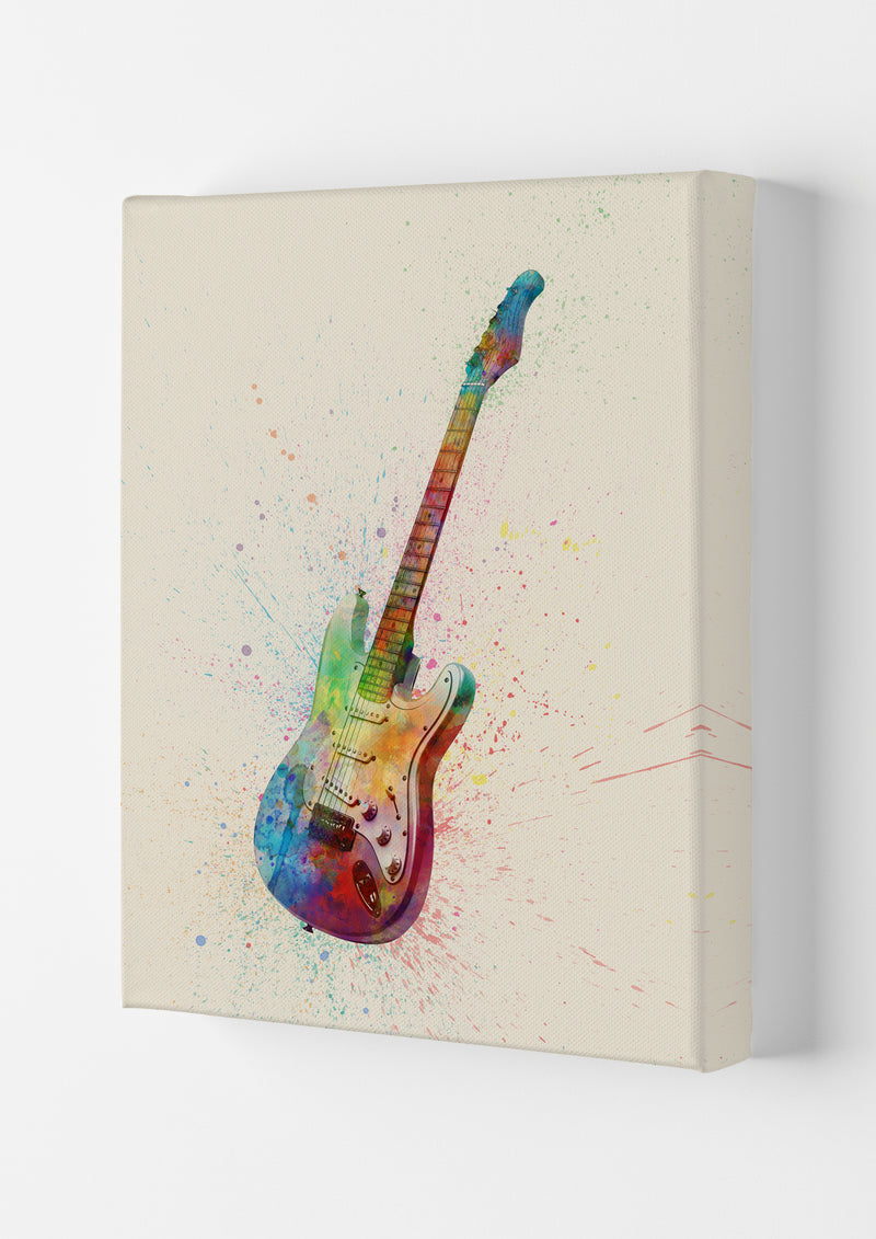 Electric Guitar Watercolour Multi-Colour  by Michael Tompsett Canvas