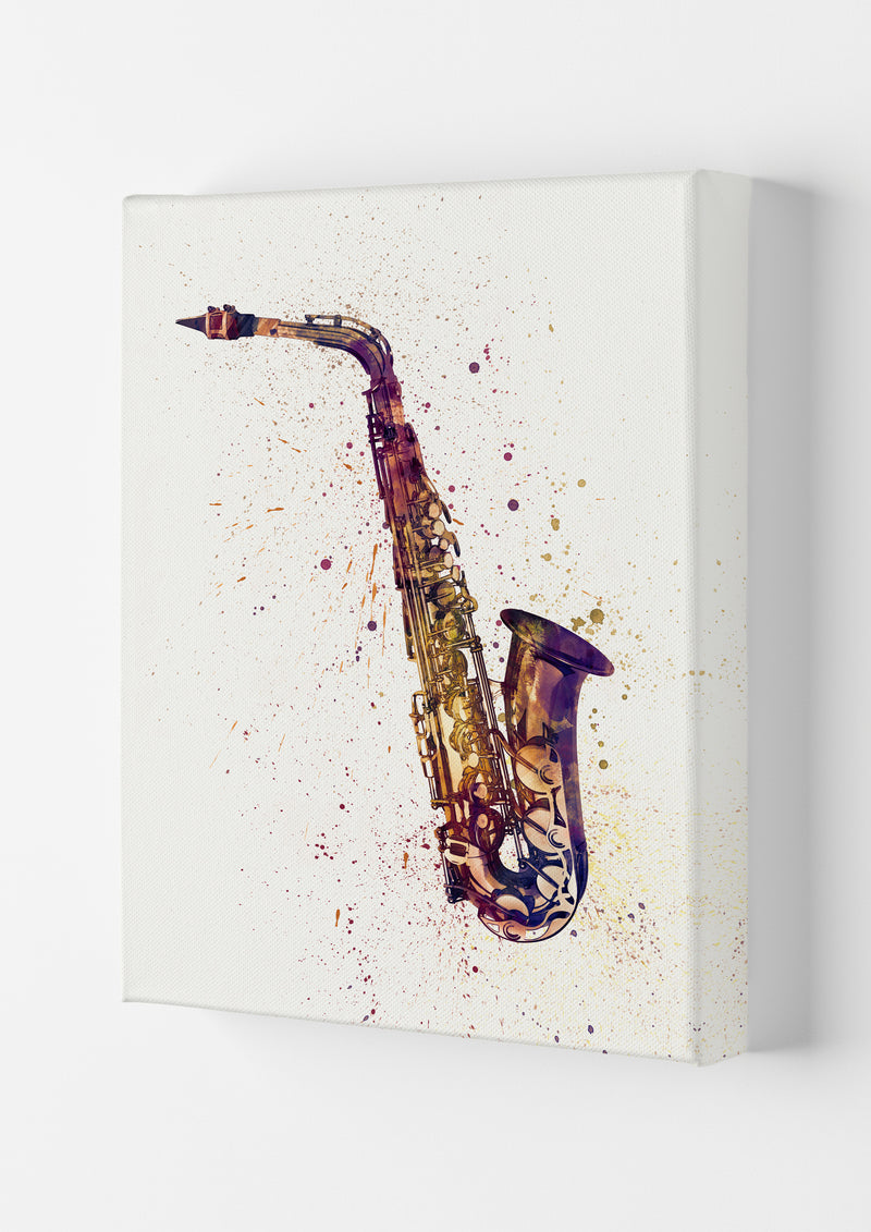 Saxophone Watercolour Print by Michael Tompsett Canvas