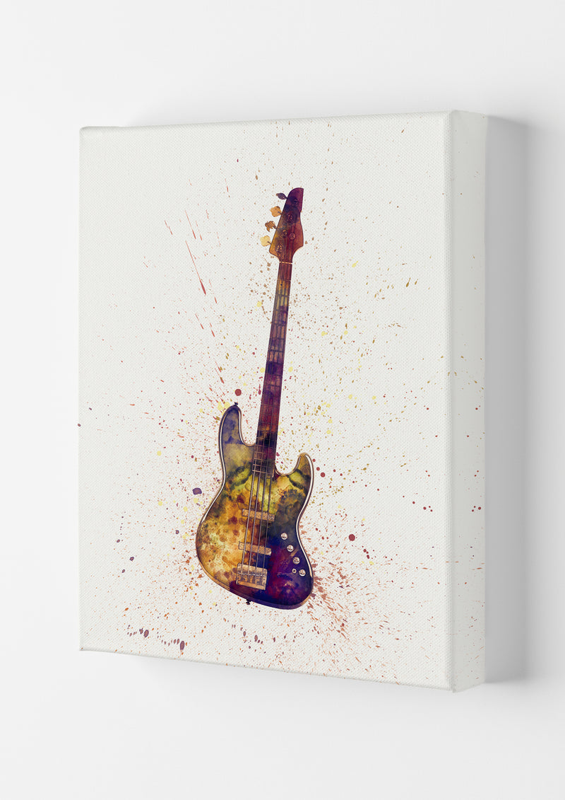 Electric Bass Guitar Watercolour  by Michael Tompsett Canvas