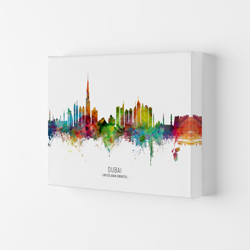 Dubai United Arab Emirates Skyline Print by Michael Tompsett Canvas