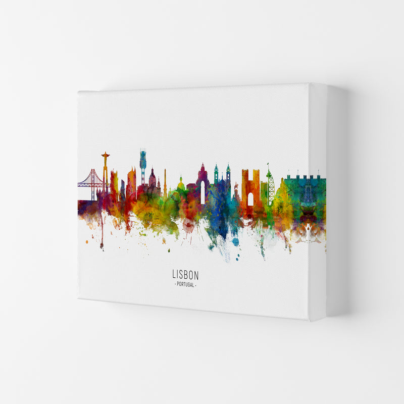 Lisbon Portugal Skyline Art Print by Michael Tompsett Canvas