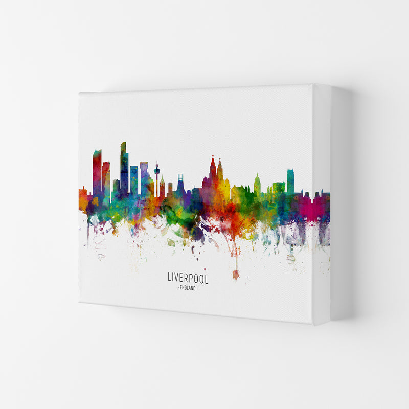 Liverpool England Skyline Art Print by Michael Tompsett Canvas