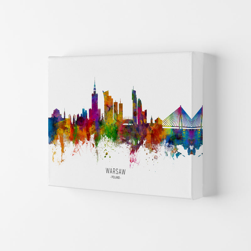 Warsaw Poland Skyline Art Print by Michael Tompsett Canvas