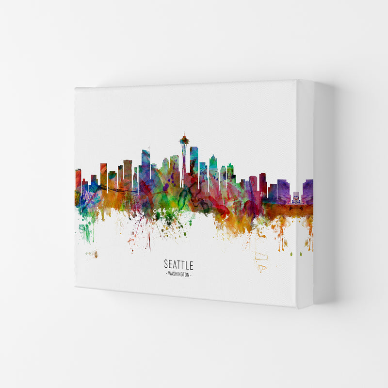 Seattle Washington Skyline Art Print by Michael Tompsett Canvas