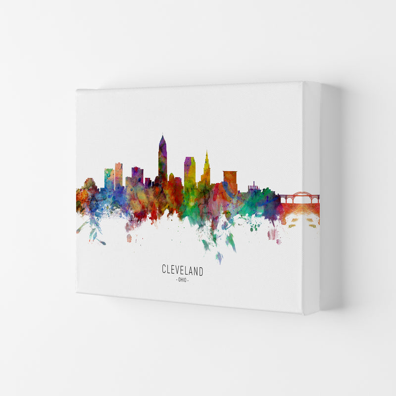 Cleveland Ohio Skyline Art Print by Michael Tompsett Canvas