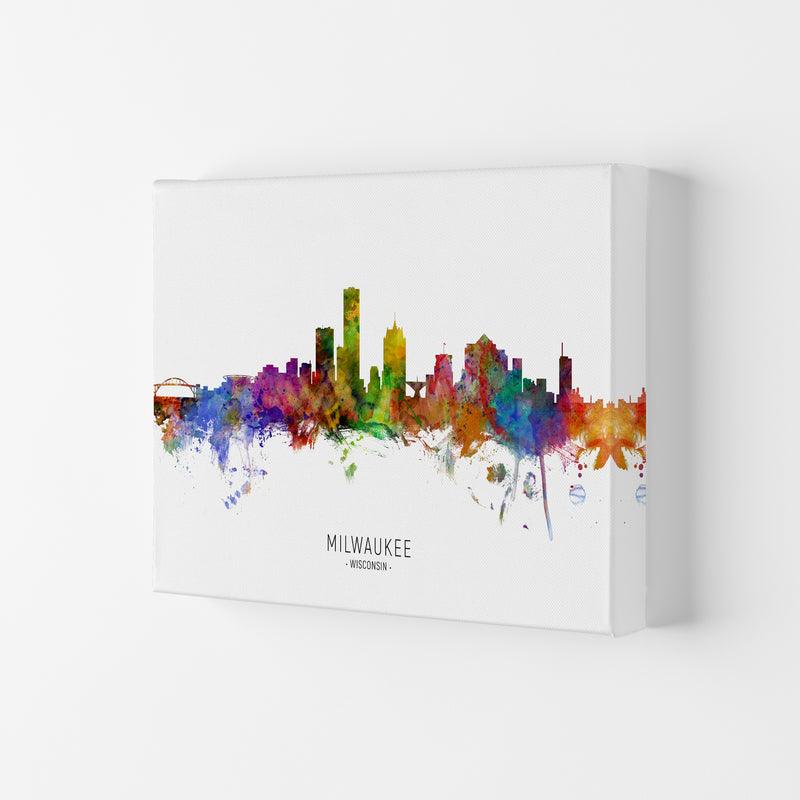 Milwaukee Wisconsin Skyline Art Print by Michael Tompsett Canvas