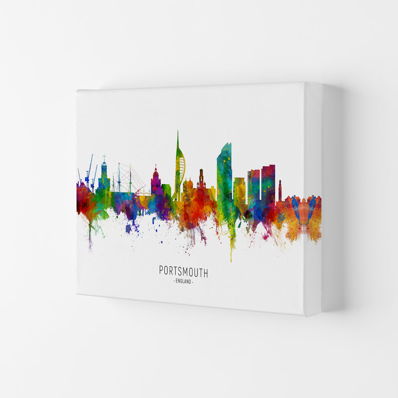 Portsmouth England Skyline Art Print by Michael Tompsett Canvas