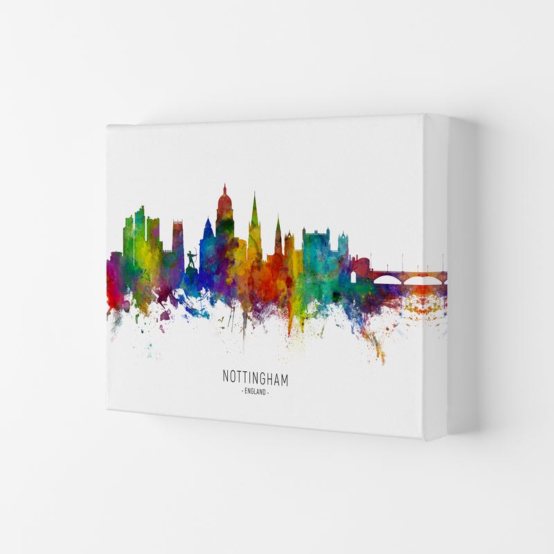 Nottingham England Skyline Art Print by Michael Tompsett Canvas