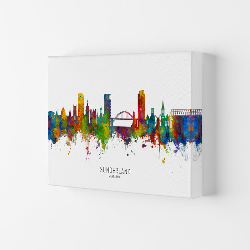 Sunderland England Skyline Art Print by Michael Tompsett Canvas