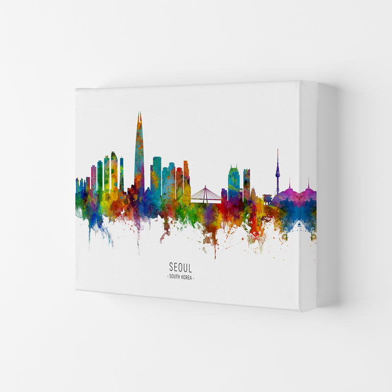 Seoul South Korea Skyline Art Print by Michael Tompsett Canvas