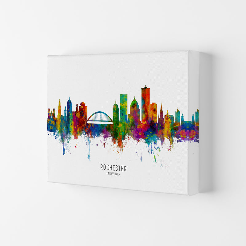 Rochester New York Skyline Art Print by Michael Tompsett Canvas