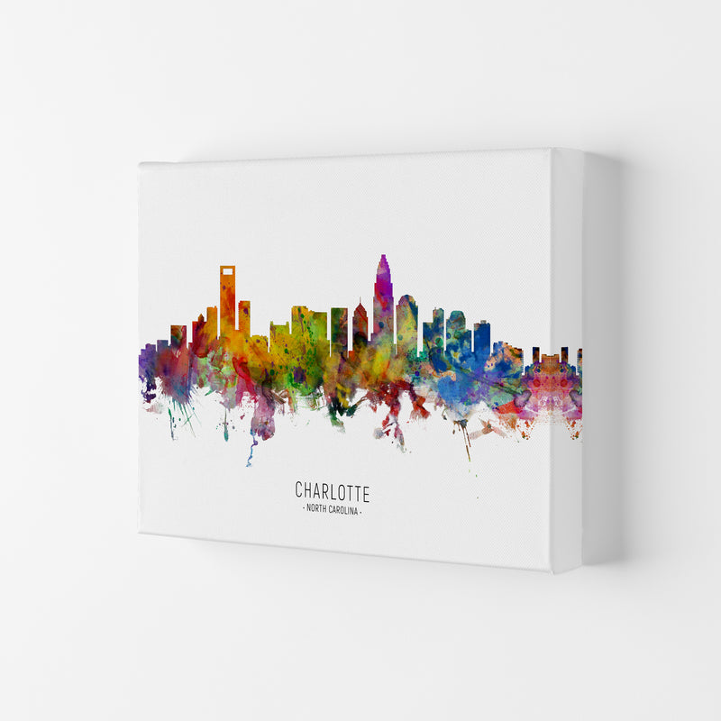 Charlotte North Carolina Skyline Print by Michael Tompsett Canvas