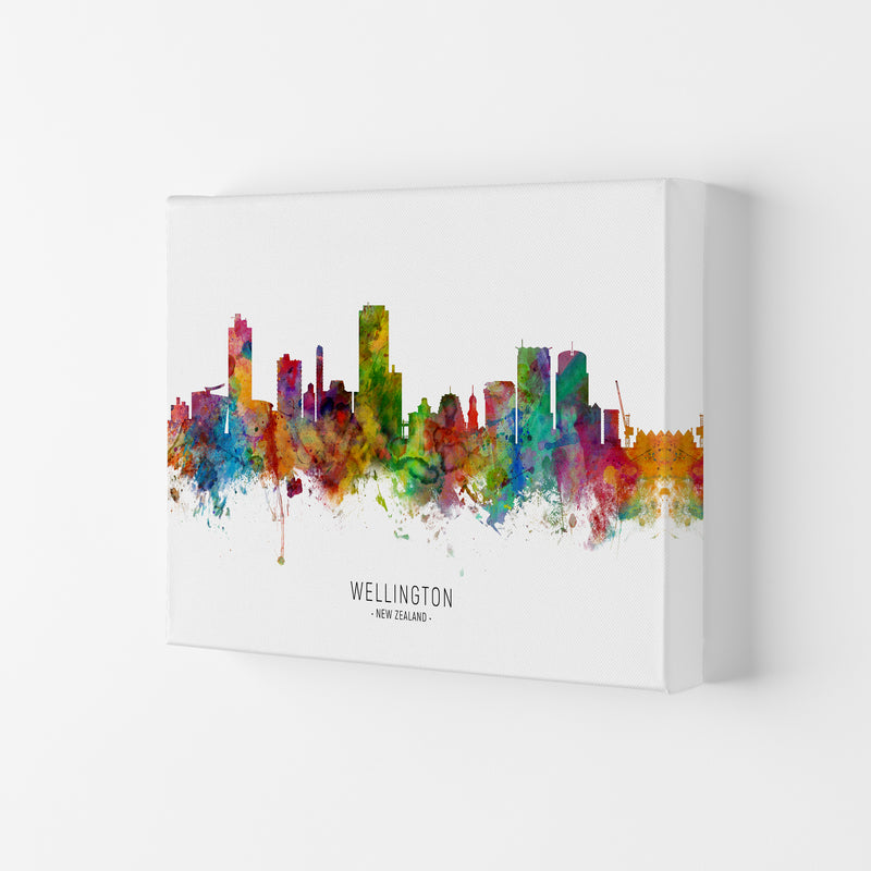 Wellington New Zealand Skyline Art Print by Michael Tompsett Canvas