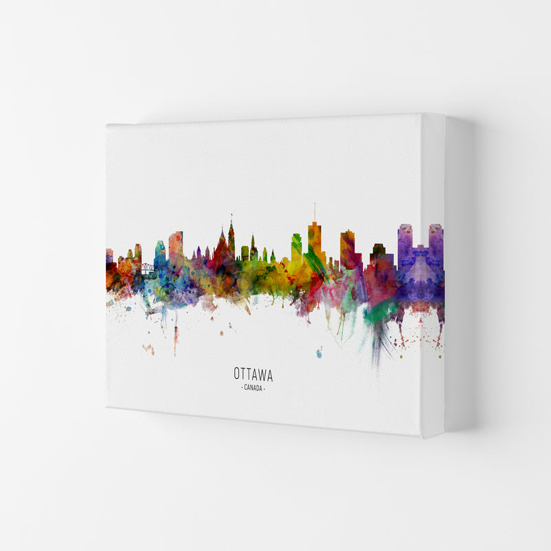 Ottawa Canada Skyline Art Print by Michael Tompsett Canvas