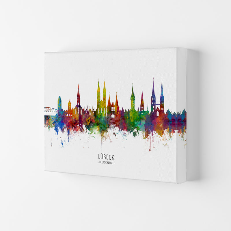 Lubeck Deutschland Skyline Art Print by Michael Tompsett Canvas