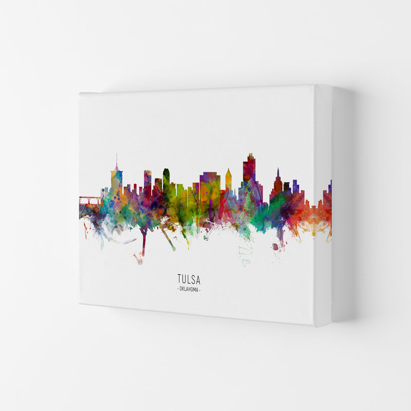 Tulsa Oklahoma Skyline Art Print by Michael Tompsett Canvas