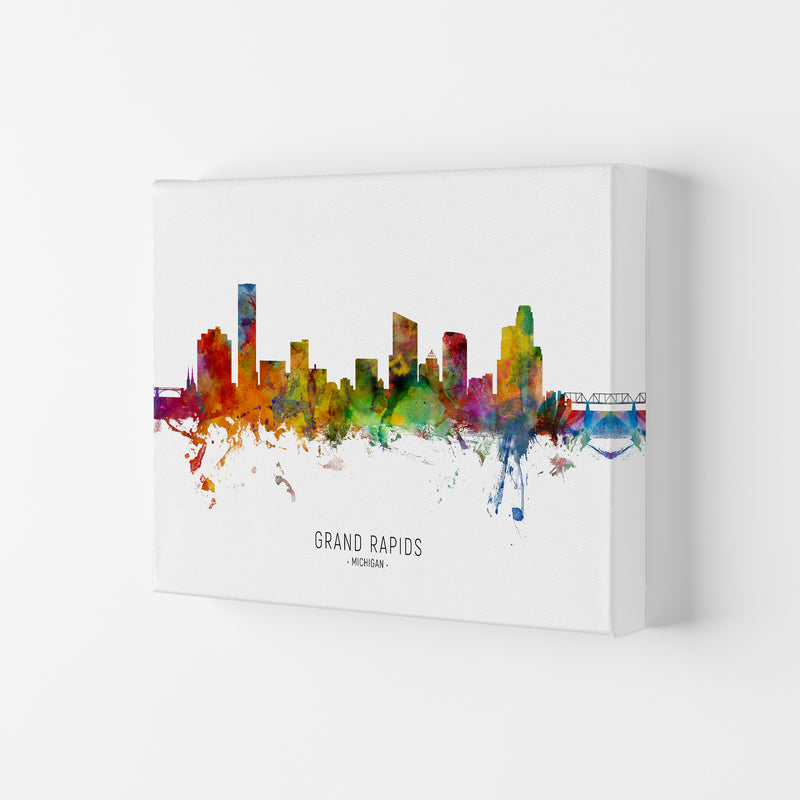 Grand Rapids Michigan Skyline Art Print by Michael Tompsett Canvas