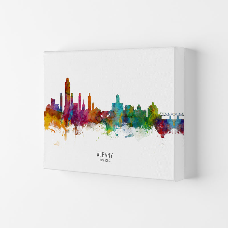 Albany New York Skyline Art Print by Michael Tompsett Canvas