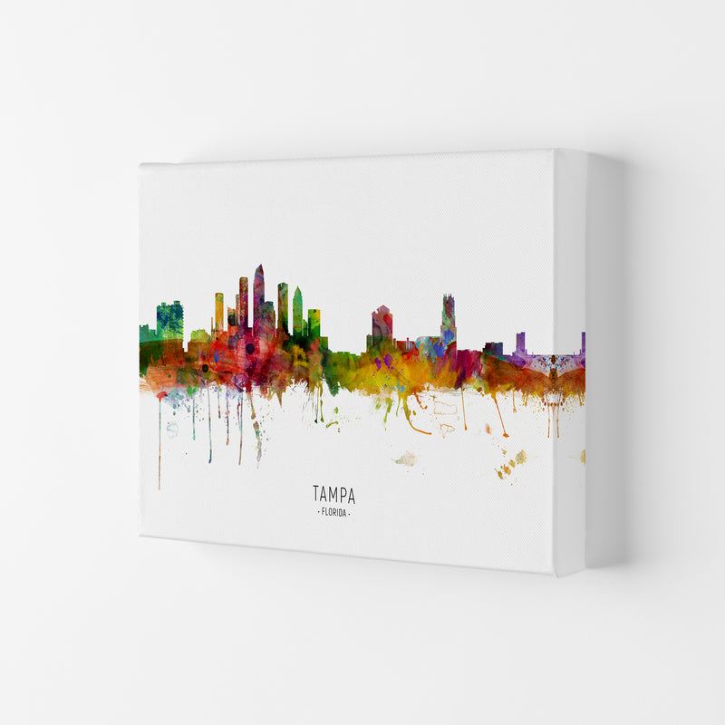 Tampa Florida Skyline Art Print by Michael Tompsett Canvas