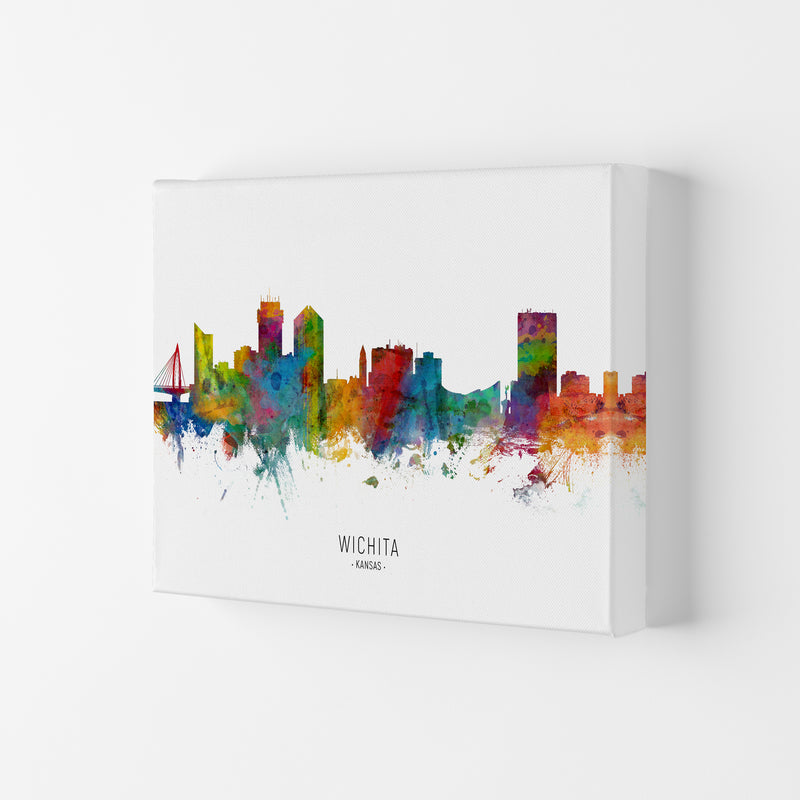 Wichita Kansas Skyline Art Print by Michael Tompsett Canvas