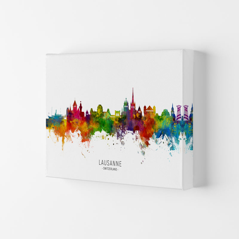 Lausanne Switzerland Skyline Art Print by Michael Tompsett Canvas