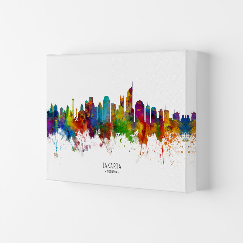 Jakarta Indonesia Skyline Art Print by Michael Tompsett Canvas