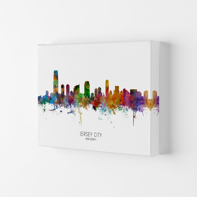 Jersey City New Jersey Skyline Art Print by Michael Tompsett Canvas
