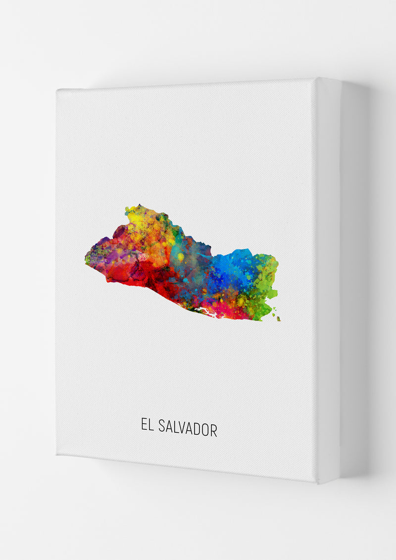 El Salvador Watercolour Map Art Print by Michael Tompsett Canvas