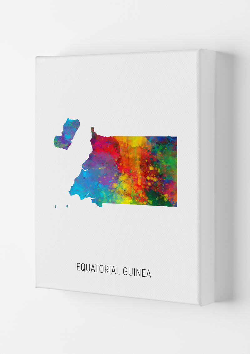 Equatorial Guinea Watercolour Map Print by Michael Tompsett Canvas