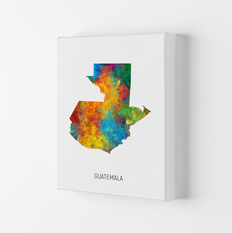 Guatemala Watercolour Map Art Print by Michael Tompsett Canvas