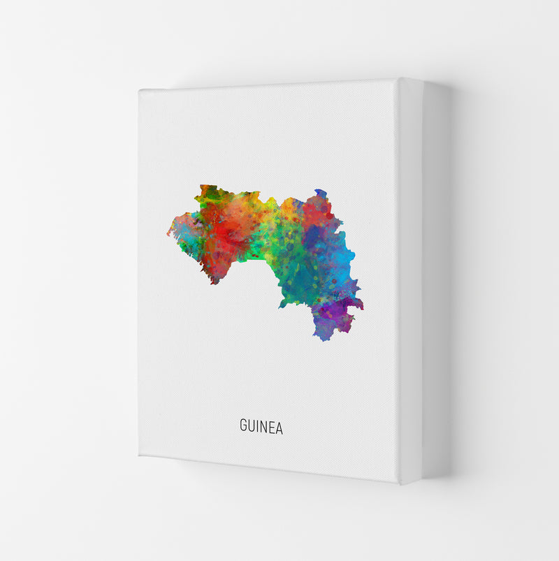 Guinea Watercolour Map Art Print by Michael Tompsett Canvas