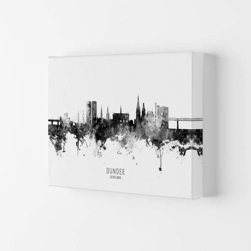 Dundee Scotland Skyline Black White City Name  by Michael Tompsett Canvas