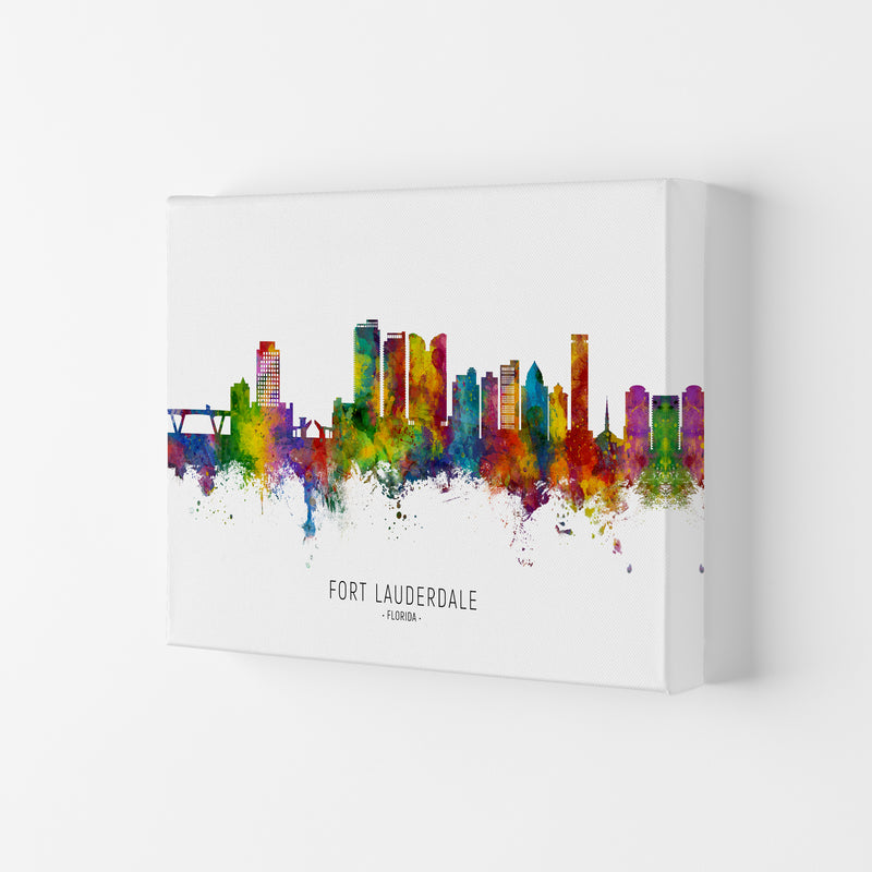 Fort Lauderdale Florida Skyline Art Print by Michael Tompsett Canvas