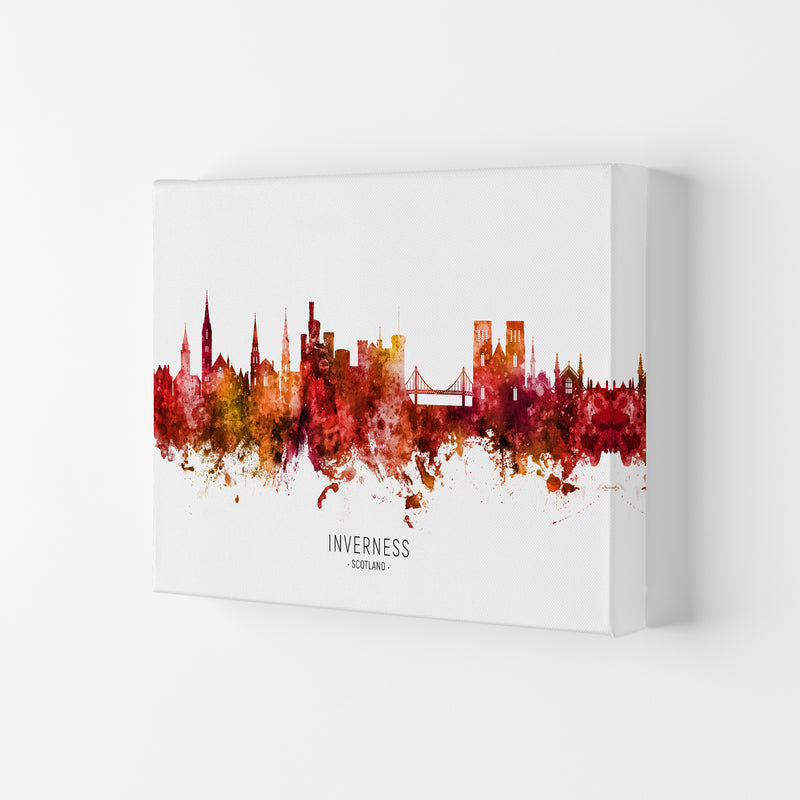 Inverness Scotland Skyline Red City Name  by Michael Tompsett Canvas