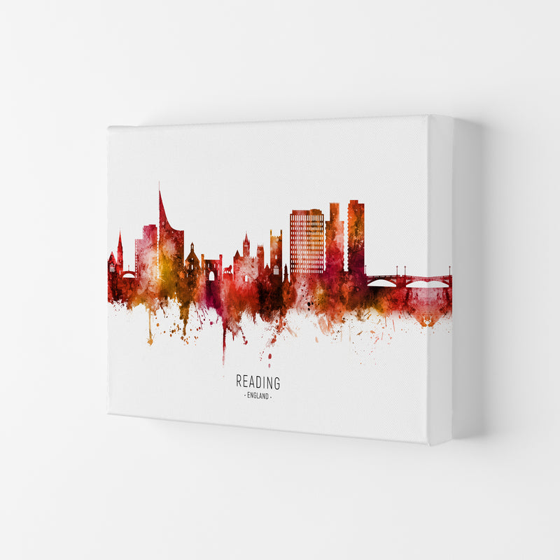 Reading England Skyline Red City Name  by Michael Tompsett Canvas