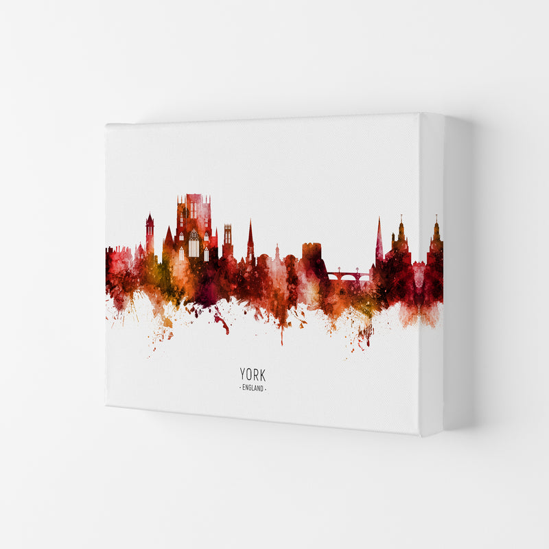 York England Skyline Red City Name Print by Michael Tompsett Canvas